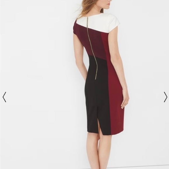 White-House Black Market Knee Length Dress With Zip Up Back. Size 8 - Picture 3 of 8